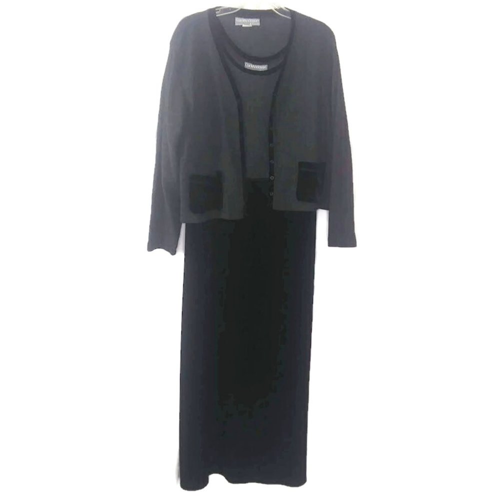 Vintage Carol Anderson California Thermal and Velvet Maxi Jacket Dress